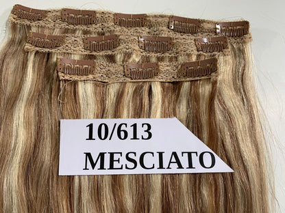 Extension Capelli Veri 100% Clip 3 fasce 55cm 100gr